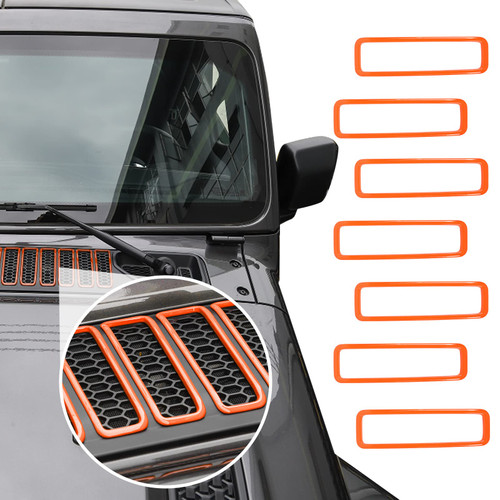 SQQP Hood Vent Cover Cowl Panel Vent Cover Trim Fit for 2018-2024 Jeep Wrangler JL JLU & Gladiator JT (Orange)