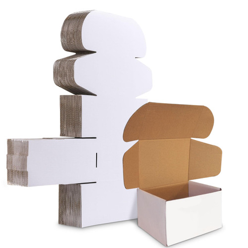 7x5x4 Inches White Shipping Boxes Set of 25, Corrugated Cardboard Boxes, Small Mailer Boxes for Business Packing, Shipping, Mailing