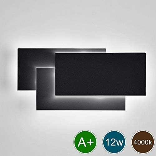 Ralbay Modern Wall Sconce 12W LED Wall Mounted Light for Bedroom Living Room Hallway, Natural White 4000K