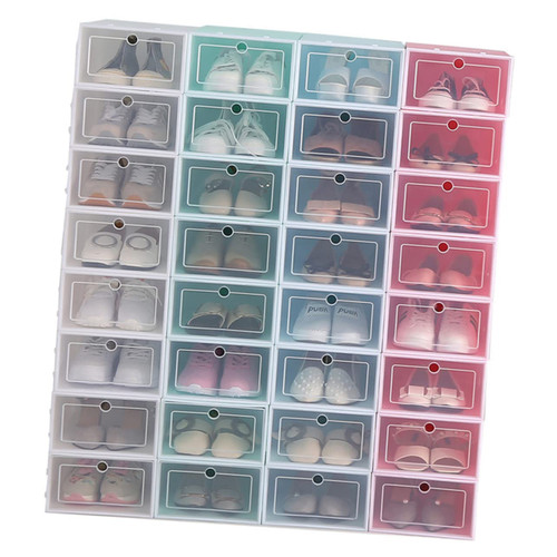Holibanna 6pcs Box Clamshell Shoe Wardrobe