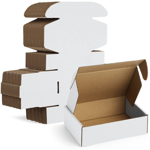 Famagic 9x6x2 Small Packing Boxes - 25 Pack White Shipping Boxes, Corrugated Cardboard Mailer Boxes for Small Business, Mailing Boxes for Packaging, Bulk