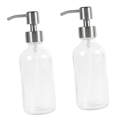 COLLBATH 2pcs Travel Pump Bottle Lotion Pump Bottle Dispenser Travel Shampoo Bottle Liquid Containers Clear Soap Dispenser Liquid Hand Soap Foaming Soap Dispensers Glass Bottle Glass Pump