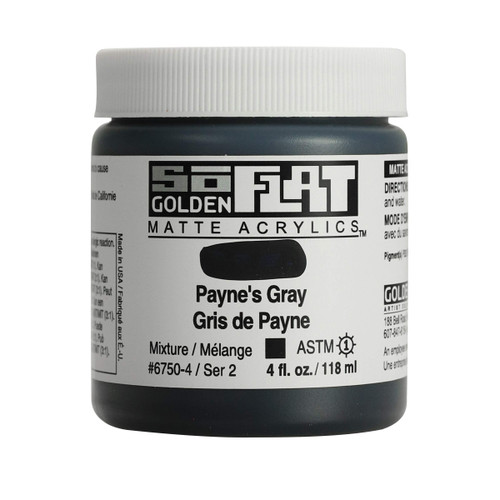 Golden SoFlat Acrylics, Payne's Gray (4 fl. oz./ 118 ml Jar)