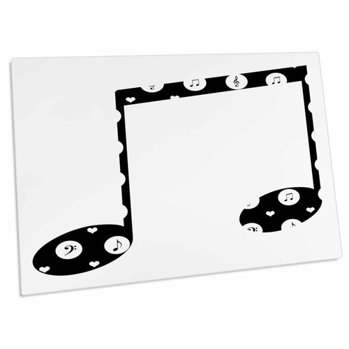 3dRose PS Creations - Black Musical Note Music Theme Art - Desk Pad Place Mats (dpd-123407-1)