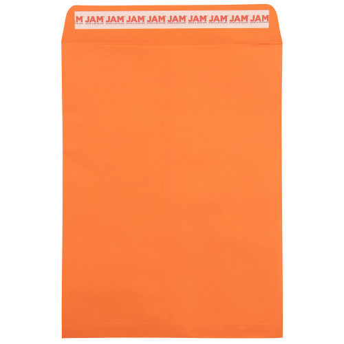 JAM PAPER 9 x 12 Open End Colored Catalog Envelopes with Peel and Seal Closure - Orange - 25/Pack
