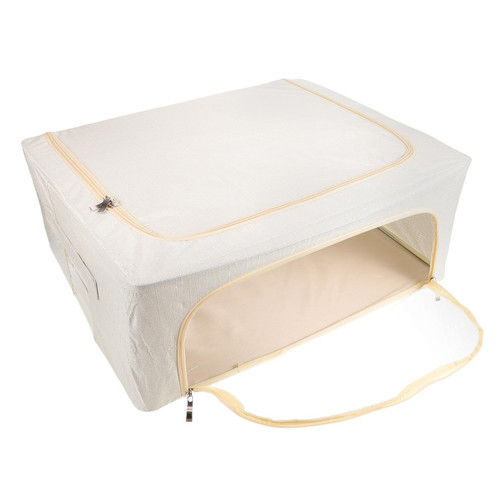 KOMBIUDA Fabric Wardrobe Storage Box Storage Bins Blanket Closet Storage Organizer Clothes Organizers and Storage Zippered Space Saver Bags Drawer Clothes Bag Quilt Bamboo