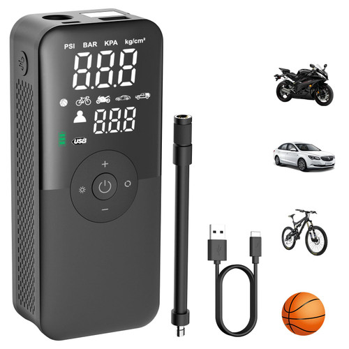 Cordless Tire Inflator Portable Air Compressor, 3X Faster Inflation, 150PSI Rechargeable Air Pump with LCD Display/Gauge/Light for Motorcycle, Bikes, Balls, Cars Tires Cordless Tire Inflator Portable Air Compressor, 3X Faster Inflation, 150PSI Rechargeable Air Pump with LCD Display/Gauge/Light for Motorcycle, Bikes, Balls, Cars Tires
