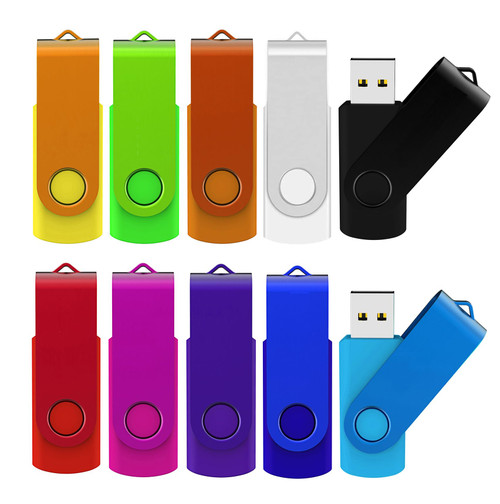 10 Pack 4GB USB Flash Drive Bulk Pack, Bulk USB 2.0 Flash Drives Thumb Drive Swivel Memory Stick Jump Drive Pen Drive Zip Drive