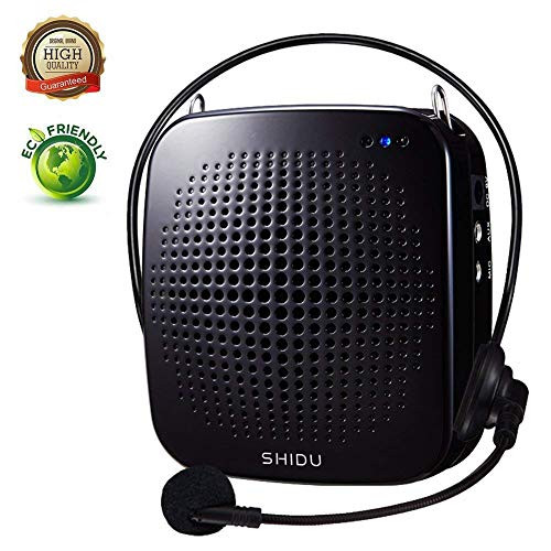 Portable Voice Amplifier 15W,SHIDU Personal Voice Amplifier with Wired Microphone Headset Rechargeable Amplifier Micorphone Speaker for Teachers,Coaches,Tour Guides,Outdoors,Elderly,Parkinsons
