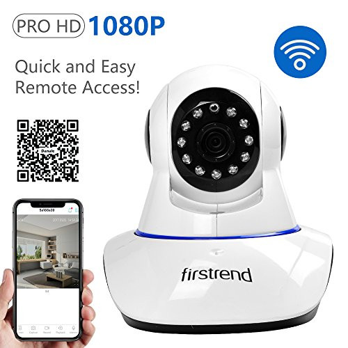 Firstrend 1080P HD Wireless IP Security Camera Pan Tilt with Two Way Audio and Night Vision for Pet Monitor, Nanny Camera, Baby Monitor