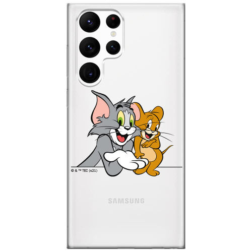 ERT GROUP Mobile Phone case for Samsung S22 Ultra Original and Officially Licensed Tom and Jerry Pattern 005 optimally adapted to The Shape of The Mobile Phone, Partially Transparent