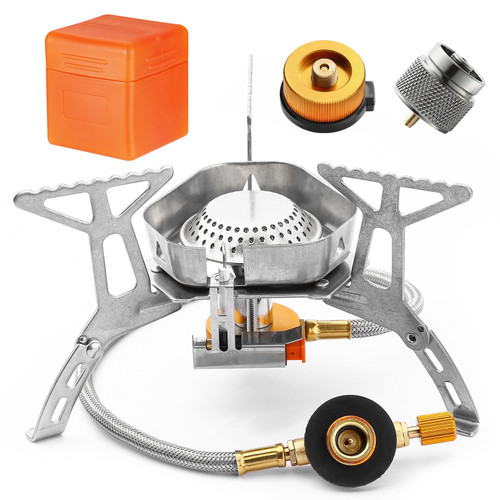 3500W Portable Backpacking Stove Camping Gas Stove Butane Stove with Fuel Canister Adapter Foldable Windproof Camping Stove with Piezo Ignition Ultralight Gas Stove for Outdoor Hiking Travel 3500W Portable Backpacking Stove Camping Gas Stove Butane Stove with Fuel Canister Adapter Foldable Windproof Camping Stove with Piezo Ignition Ultralight Gas Stove for Outdoor Hiking Travel