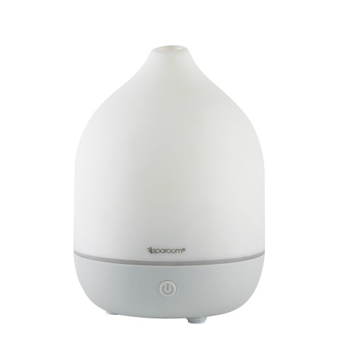 SpaRoom Pixie Ultrasonic Essential Oil Aromatherapy Diffuser for Small to Medium Rooms with 7 Light Modes, Gray
