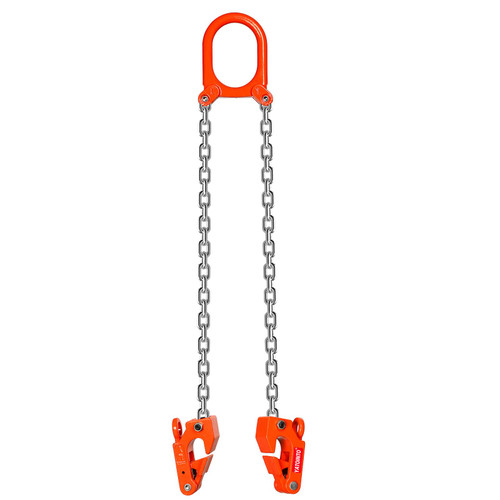 Chain Drum Lifter 2200 lbs Load Capacity Vertical Drum Lifter Alloy Steel Frame G80 Galvanized Lifting Chain Safe Hook with 1Ton Neck Vertical Drum Lifter for 55 Gallon Plastic and Metal Drum