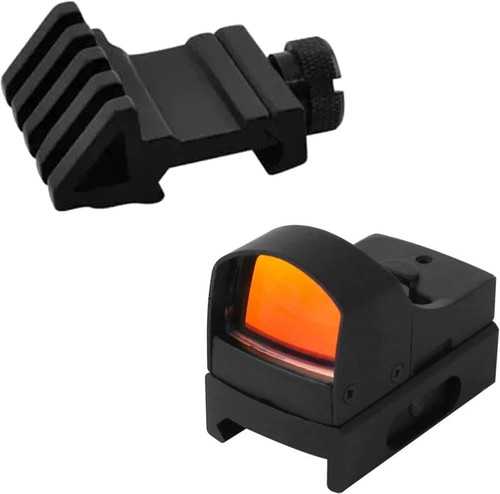 45 Degree Offset Picatinny Rail Mount - Angle Mount (45 Degree Mount Set and Reflex Red Dot)