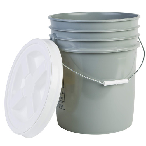 Premium 5 Gallon Bucket with Gamma Seal Lid, HDPE, Gray