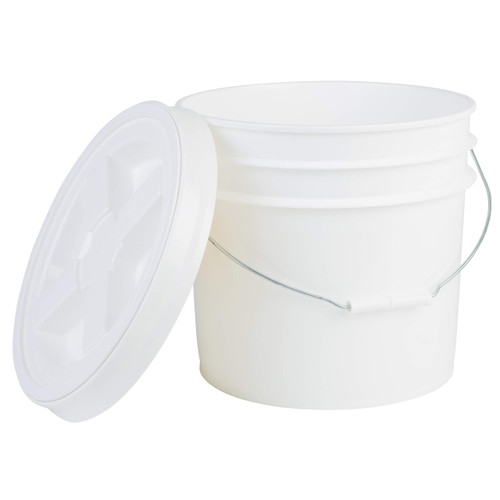 Premium 3.5 Gallon Bucket with Gamma Seal Lid, HDPE, White