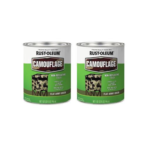 379561-2PK Specialty Camouflage Paint, Quart, Flat Army Green, 32 Fl Oz (Pack of 2)