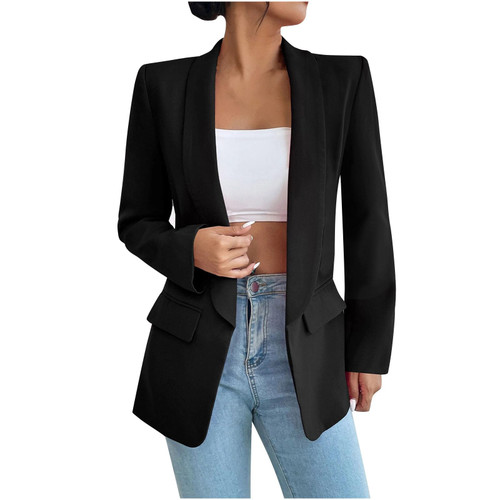 Fashion Blazers for Women 2024 Long Sleeve Blazer Jacket for Women Open Front Lapel Button Blazers Casual Work Office Suit Coat Business Jackets Ladies Casual Blazer Black Fashion Blazers for Women 2024 Long Sleeve Blazer Jacket for Women Open Front Lapel Button Blazers Casual Work Office Suit Coat Business Jackets Ladies Casual Blazer Black