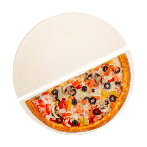 15" Half Moon Baking Stone convEGGtor Pizza Stone, 2Pack Cooking Stone Ceramic Heat Deflector Plates Setter for Large Big Green Egg Accessories, for Kamado Joe Classic I II III Grill, 15" Pizza Stone
