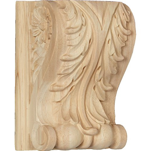 Ekena Millwork CORW05X03X07ABRW Wood Corbel, 5"W x 3"D x 6 1/2"H, Rubberwood