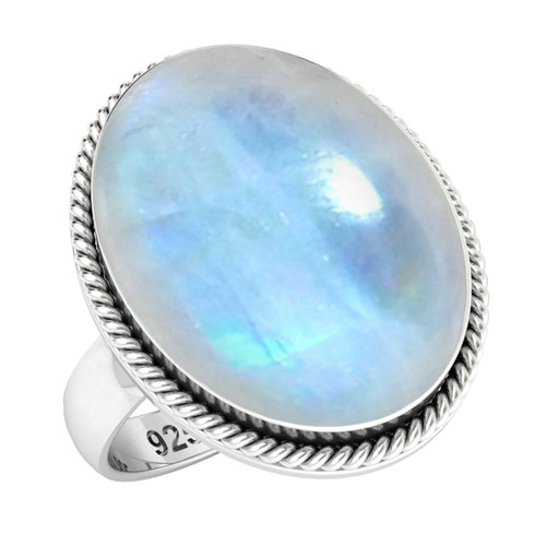 925 Sterling Silver Ring for Women Size 9 White Natural Rainbow Moonstone Gemstone Solitaire Silver Ring Easter Gift Costume Jewelry 925 Sterling Silver Ring for Women Size 9 White Natural Rainbow Moonstone Gemstone Solitaire Silver Ring Easter Gift Costume Jewelry