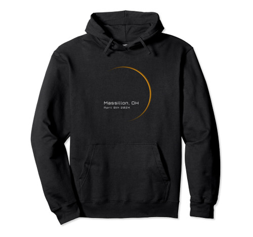 Massillon, OH Total Solar Eclipse April 8 2024 Totality Pullover Hoodie