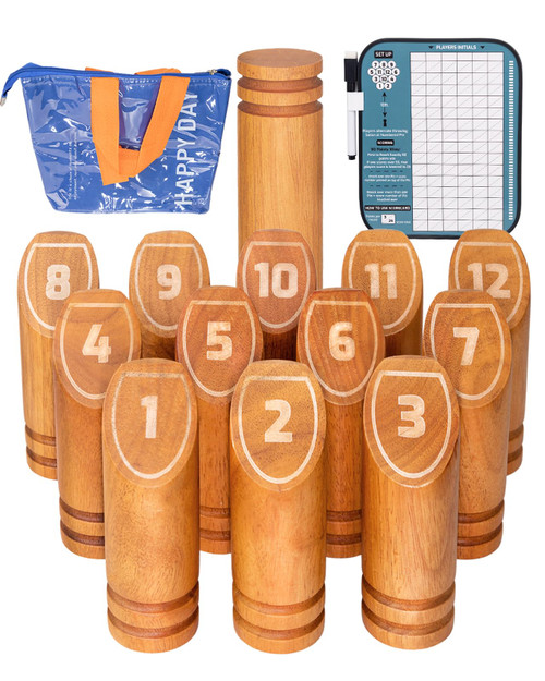Wooden Numbered Block Toss Game Set,Bowling Throwing Game Tossing Game with Scoreboard and Carrying Case, Outdoor Lawn Backyard Beach Game for Family and Party Wooden Numbered Block Toss Game Set,Bowling Throwing Game Tossing Game with Scoreboard and Carrying Case, Outdoor Lawn Backyard Beach Game for Family and Party