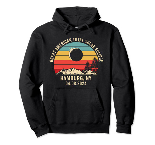 Hamburg, NY New York Total Solar Eclipse 2024 Pullover Hoodie