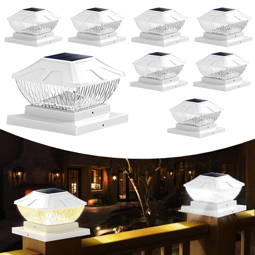 Solar Post Cap Lights, 8 Pack Fence Post Solar Lights, Warm White High Brightness Solar Deck Post Lights, IP65 Outdoor Post Lights for 4x4 5x5 6x6 Posts, Garden Fence Patio Yard Decoration Solar Post Cap Lights, 8 Pack Fence Post Solar Lights, Warm White High Brightness Solar Deck Post Lights, IP65 Outdoor Post Lights for 4x4 5x5 6x6 Posts, Garden Fence Patio Yard Decoration