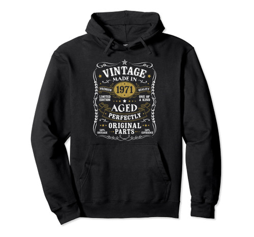 53rd Birthday Gift Vintage 1971 Men Funny 53 Years Old 1971 Pullover Hoodie