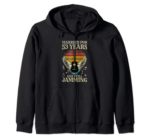 53rd Wedding Anniversary Guitar Jamming 53 Years Married Zip Hoodie