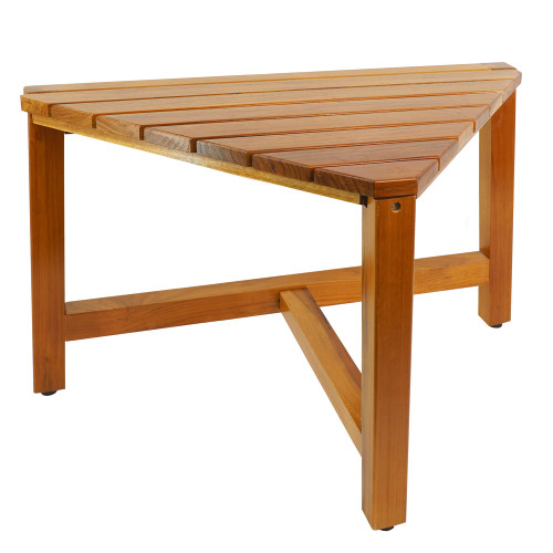 Teak Shower Corner Bench, Wooden Foot Rest, Shower Bench for Shaving, Corner Shower Stool for Inside Shower, Bathroom