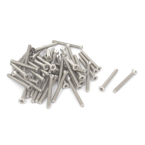uxcell M3x30mm Phillips Cross Flat Head Countersunk Bolts Machine Screws 50Pcs