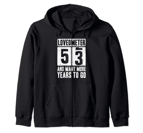 53rd Wedding Anniversary Loveometer Married for 53 Years Zip Hoodie