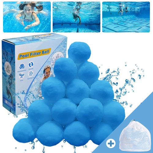 3.1 lbs Pool Filter Ball for Sand Filter Pump for Above Ground Pool, Pool Filter Media Balls Instead of Sand, Reusable Eco-Friendly Fiber Filter Media Ball (Equals 110 lbs Pool Filter Sand)