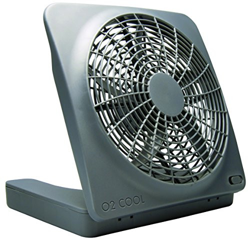 O2COOL NEW 10" Battery Operated Fan with Adapter, Graphite