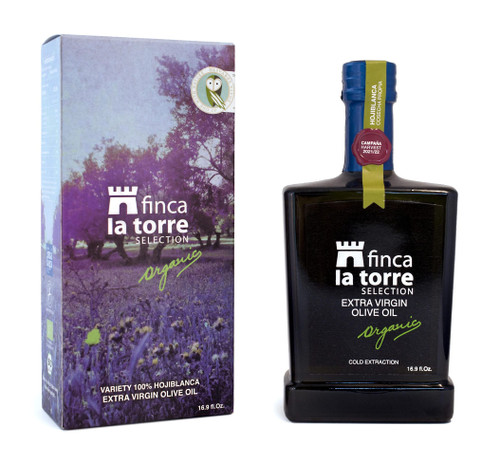 Hojiblanca Organic Olive Oil - Extra Virgin Cold Pressed Spanish Olive Oil - Premium Oil from Malaga, Spain - Gourmet Food Gifts - 2021 Flos Olei Hall of Fame Winner (500 ml Bottle)