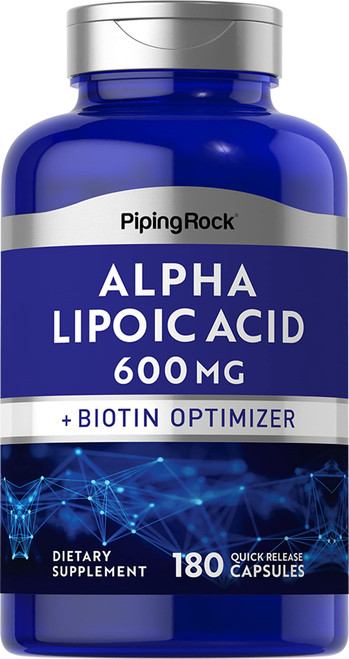 Alpha Lipoic Acid | 600 mg | 180 Capsules | with Biotin Optimizer | Non-GMO, Gluten Free Supplement