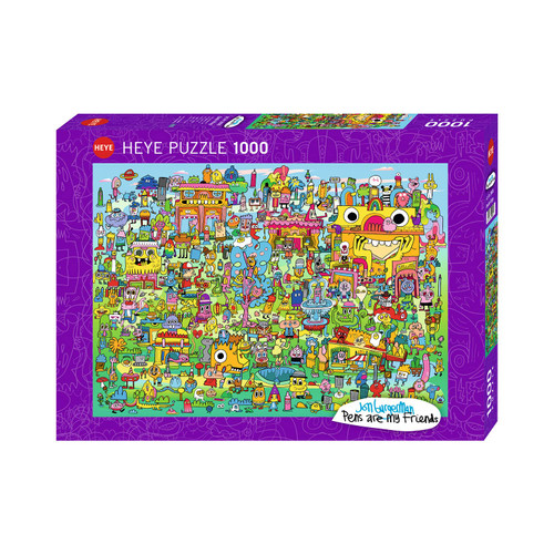 Heye Doodle Village 1000 Teile Puzzle, Silver