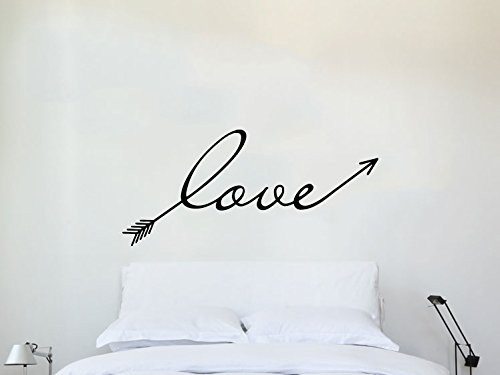 Arrow Wall Decal Love Vinyl Sticker Decals Art Home Decor Mural Wall Decal Arrows Feather Indie Boho Fashion Bohemian Bedroom Dorm ZX46 (n) (17" Tall x 38" Wide)