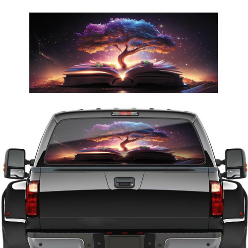 Tree of Life Truck Rear Window Decal, Tree of Knowledge Car Back Window Decal Sticker Perforated Vinyl Decal Trucks, SUV, Cars, Universal, 66''x20'' Tree of Life Truck Rear Window Decal, Tree of Knowledge Car Back Window Decal Sticker Perforated Vinyl Decal Trucks, SUV, Cars, Universal, 66''x20''