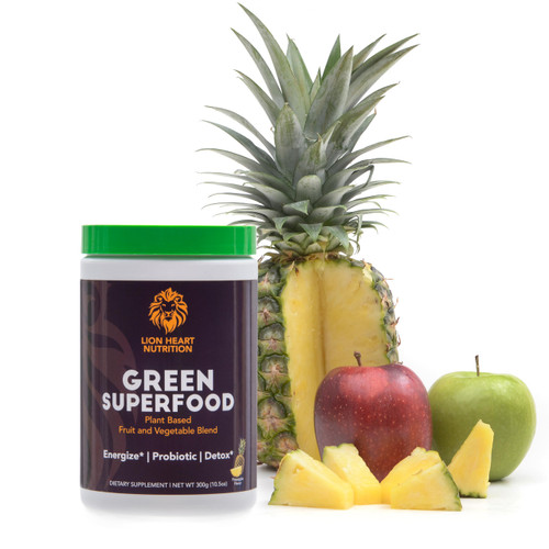 Green Superfood Powder, Increased Energy, Vegan, Fruits and Vegetable Blend, Organic, Anti-Inflammatory, Detox, Energize, Antioxidant, Probiotic, Plant Based, 30 Delicious Pineapple Flavor Servings Green Superfood Powder, Increased Energy, Vegan, Fruits and Vegetable Blend, Organic, Anti-Inflammatory, Detox, Energize, Antioxidant, Probiotic, Plant Based, 30 Delicious Pineapple Flavor Servings