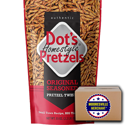 Dot's Homestyle Original Seasoned Pretzels, 35 oz, 1 Bag with Decal