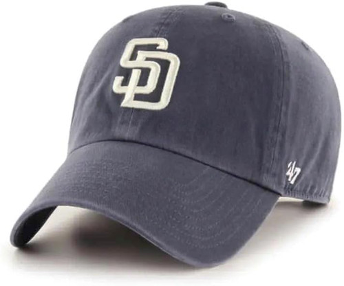 MLB Vintage Navy Clean Up Adjustable Baseball Dad Hat Cap, Adult One Size (US, Alpha, One Size, San Diego Padres)