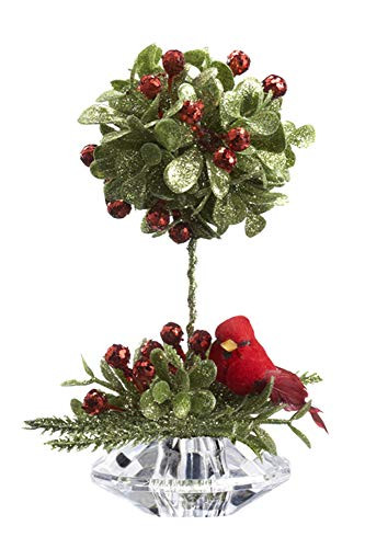 Ganz Teeny Cardinal Mistletoe Topiary Tree