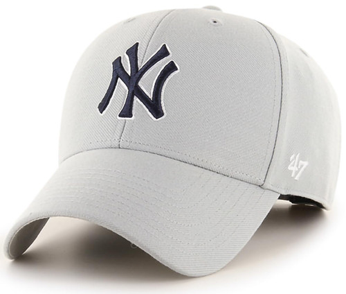 MLB Gray Team Color Primary Logo MVP Adjustable Hat, Adult One Size Fits All - New York Yankees - Gray MLB Gray Team Color Primary Logo MVP Adjustable Hat, Adult One Size Fits All - New York Yankees - Gray
