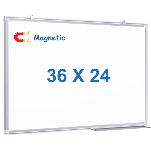 White Board Dry Erase 36 x 24 inches, Magnetic Dry Erase Board Whiteboard for Wall, Aluminum Frame Hanging Whiteboard Marker Board Writing Board (36 x 24 inch Silver)