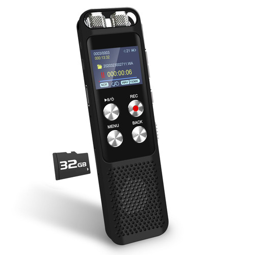 48B Digital Voice Recorder: Voice Activated Recorder with Playback, Audio Recording Device for Lectures Meetings, Dictaphone Sound Tape Recorder with Password | USB