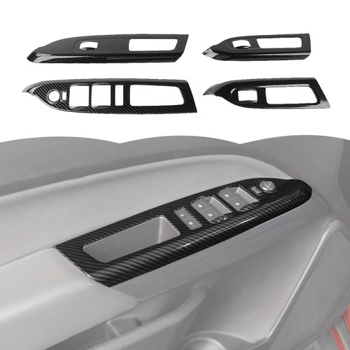 Carbon Fiber Window Lift Switch Panel Cover Trim Decoration Interior Accessories Compatible with Chevrolet Colorado 2014-2024,for GMC Canyon 2014-2022
